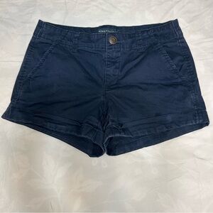 Aeropostale Shorts Women’s 4 Navy Blue Low Rise Cotton Casual Style Fit Cuffed